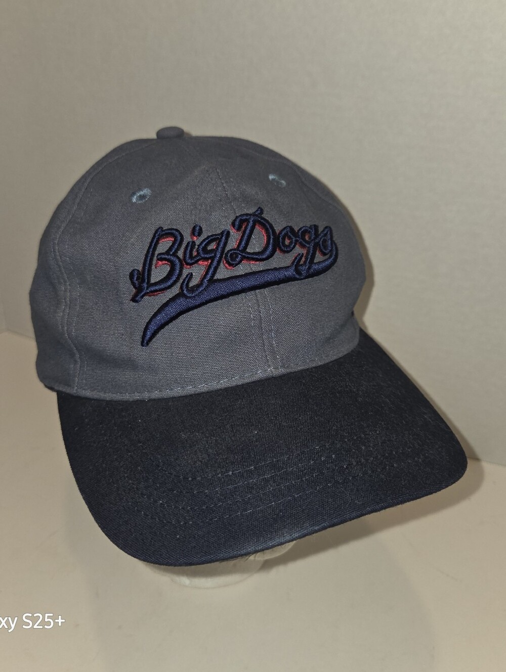 Vintage 2000s Big Dogs Script Hat, Adjustable Blue Cap